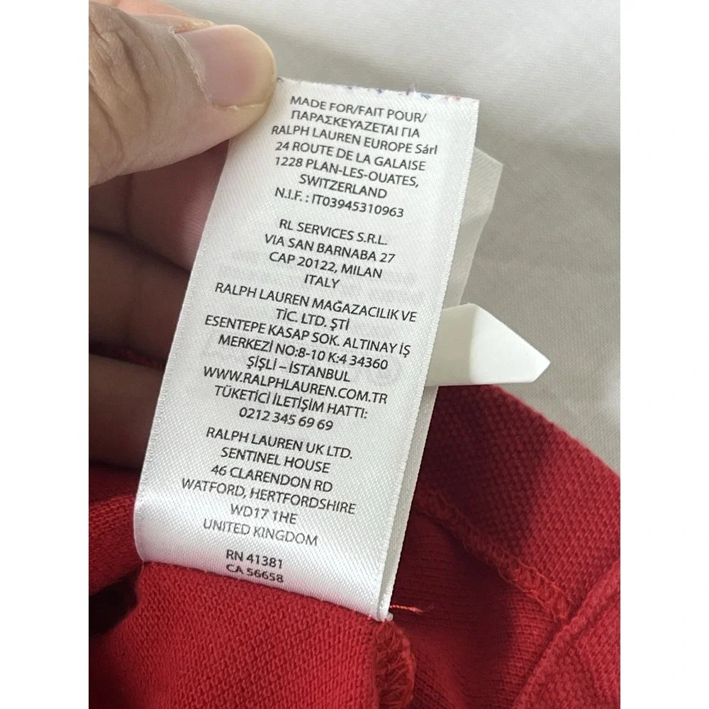 *Polo‎ Ralph Lauren Mens Red Polo Shirt Size 2XB / 2TG Short Sleeve